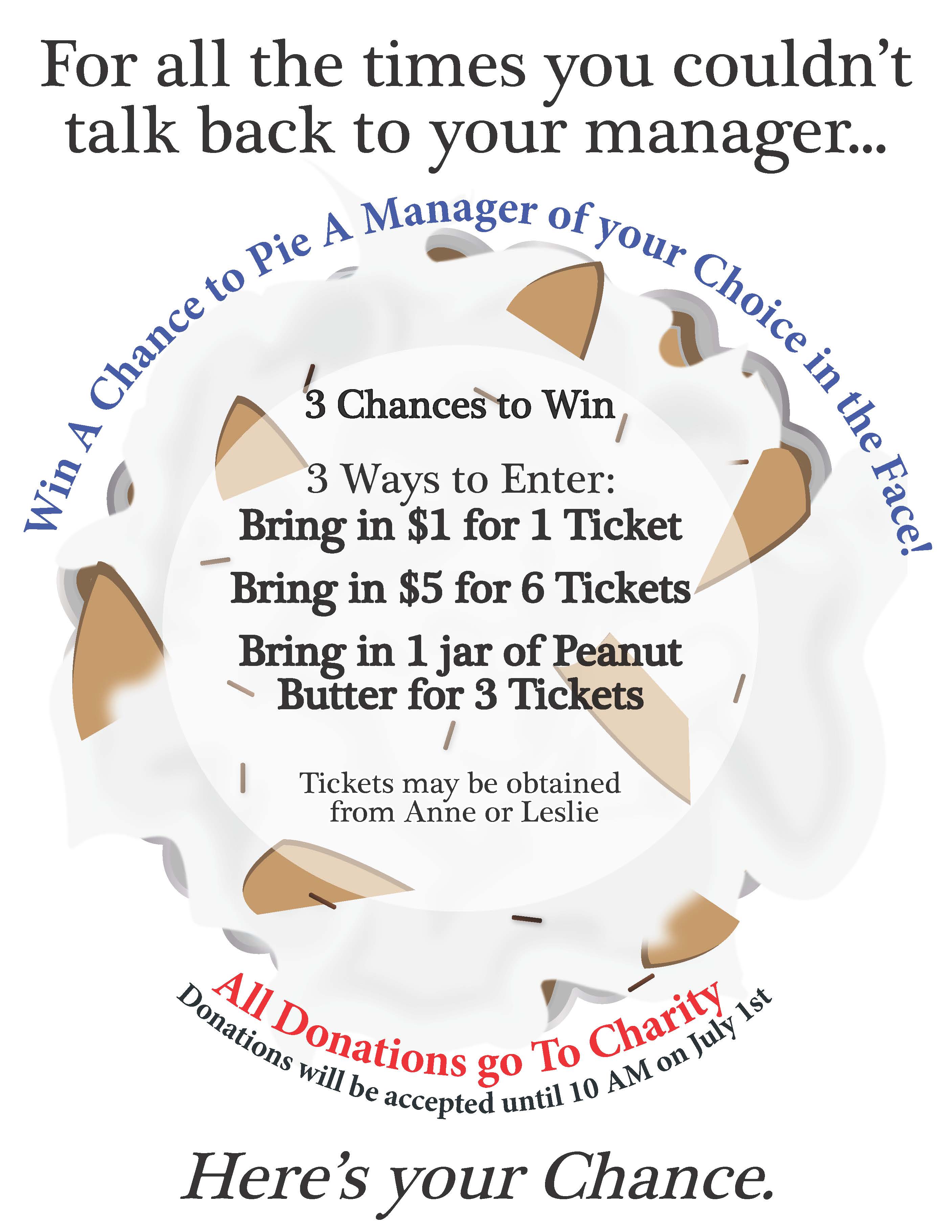 Pie A Manager in The Face For Charity!